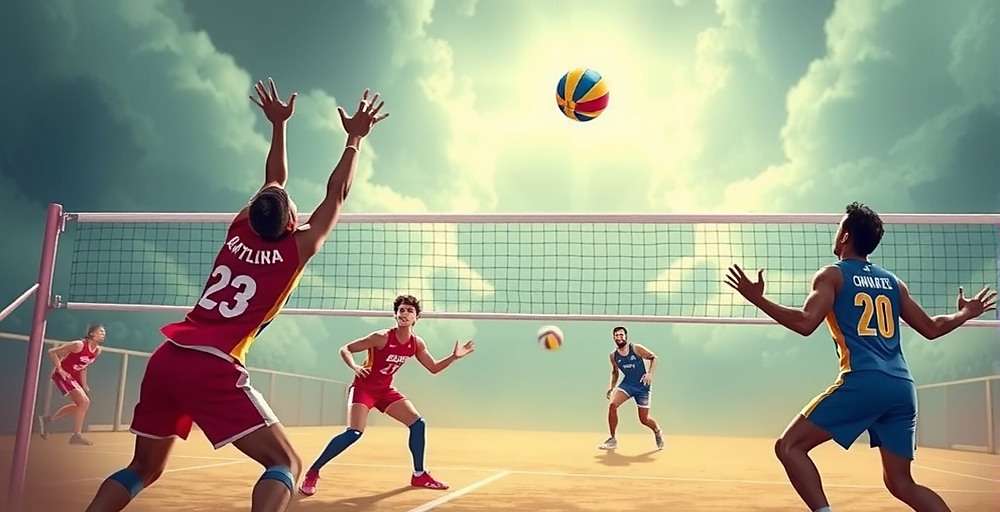 Volleyball Victors gameplay showing intense match between Indian teams